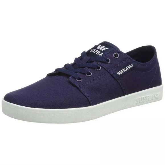 Supra Stacks ll D canvas skate shoe mens 7.5 midnight/white navy blue - Picture 3 of 5